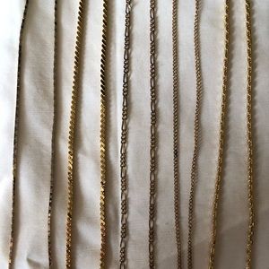 Set of 5 Vintage Gold Chains